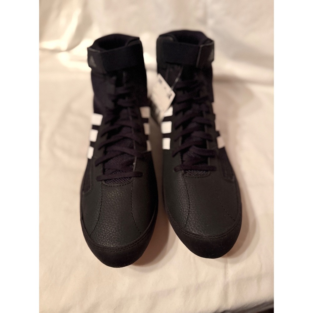Adidas Wrestling Shoes Black White Stripes Men's Size 15
